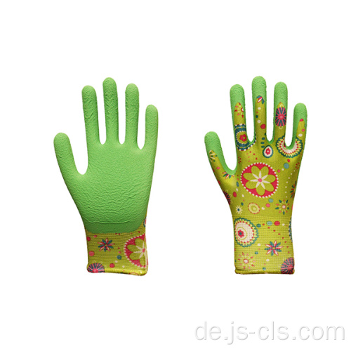 Gartenserie grüne farbenfrohe gedruckte Latexgartenhandschuhe